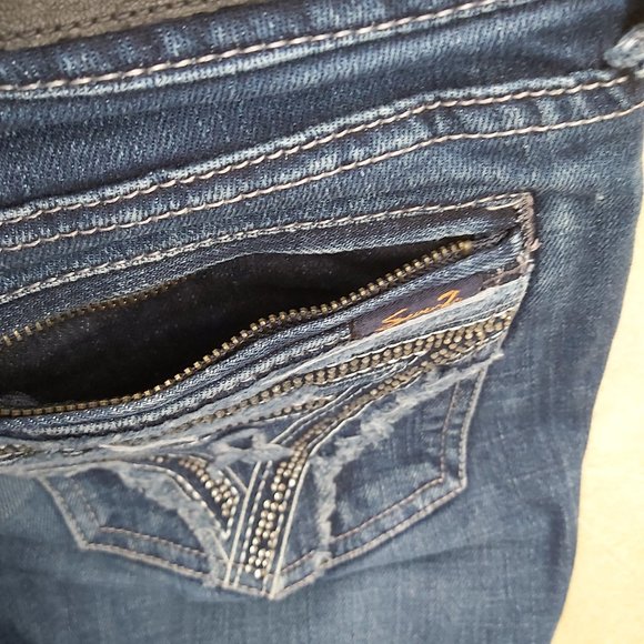 Jeans Seven7 Women Size 28 x 31 inseam Slim Straight Low Waist Zippered Pockets - Picture 9 of 16